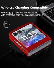 Case for Motorola Razr 2024/2025 – Thin Hard Matte Polycarbonate Cover – Red+Gla
