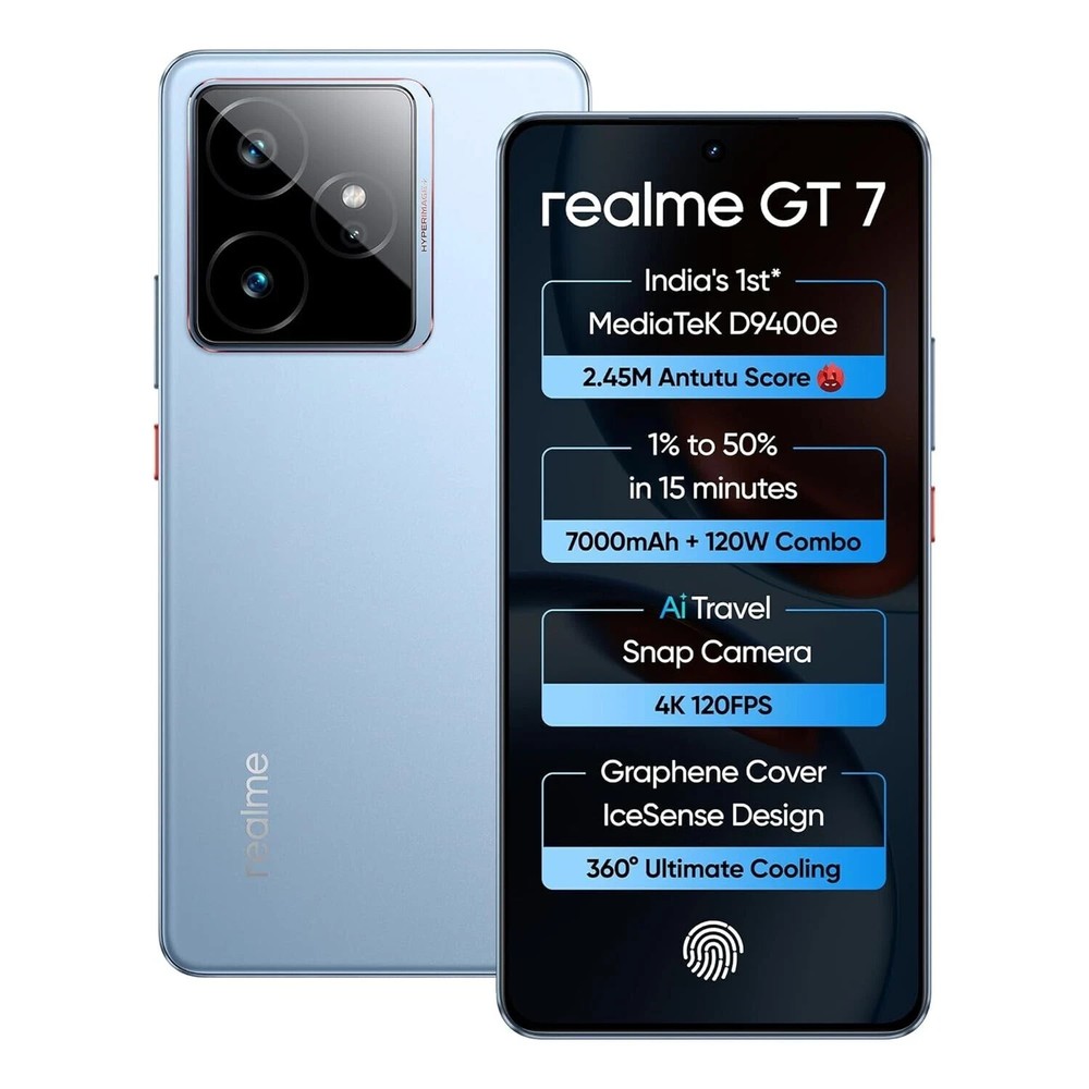 realme GT 7 Factory Unlocked-Dual SIM-12GB RAM 256GB Storage-MTK Dimensity 9400e
