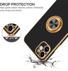 iPhone 11 Case with 360° Ring Holder, Shockproof Slim Kickstand Magnetic Support