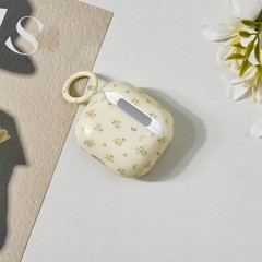 Cute Floral Cream Beige Flower Design Soft TPU Protective Cover for AirPods 4
