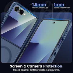 Samsung Galaxy Z Flip 7 Case with 2X Screen Protectors for ZFlip7 2025 – DarkBlu