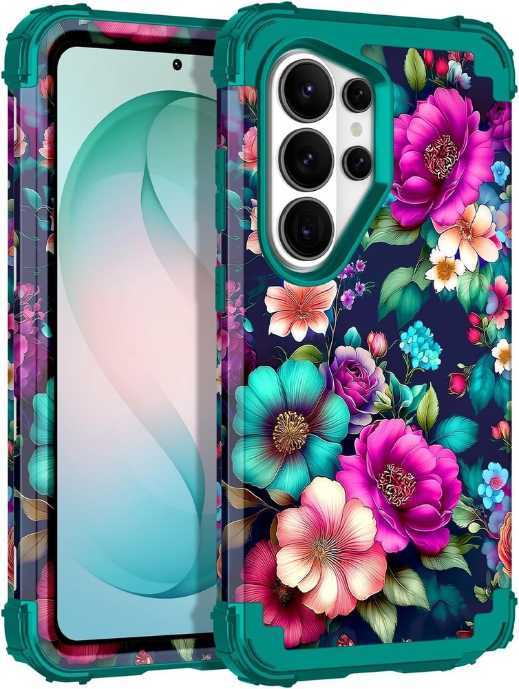 3PCS Heavy Duty Shockproof Case & Soft Silicone Rubber for Galaxy S26 Ultra Deep