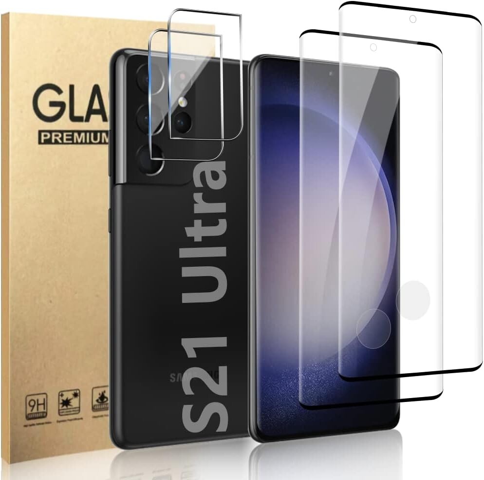 4in1 Screen Protect Galaxy S21 Ultra 5G for Screen and Camera Lens Protector 9H