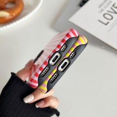 iPhone 14 Plus/15 Plus Case Cute Aesthetic Striped Phone Case for Women Girl
