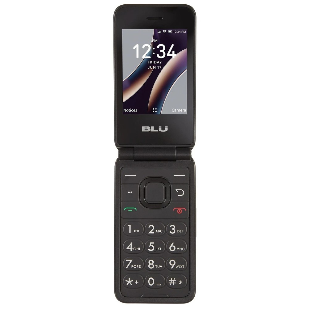 BLU Flex 1.8″ 8GB 1GB RAM Black CDMA 4G Prepaid Tracfone Cellphone Flip Phone