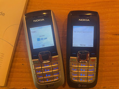 TWO working Nokia 2610 cell phone, power cord, and manual