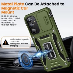 Galaxy A16 5G Phone Case with 2 PCS HD Screen Protector and Kickstand, Olive Gre