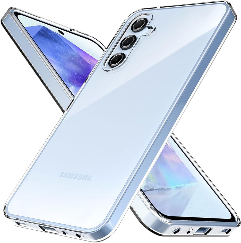 Crystal Clear Samsung Galaxy A55 Case. Soft Slim Fit Transparent TPU Cover