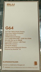 BLU G64 Gold 256GB 4GB RAM Android 14 Octa-Core 6.8in 50MP microSD