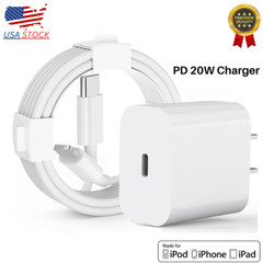 20W Power Fast Charger USB-C Cable Charging for iphone 14 13 12 11 Pro Max XS H