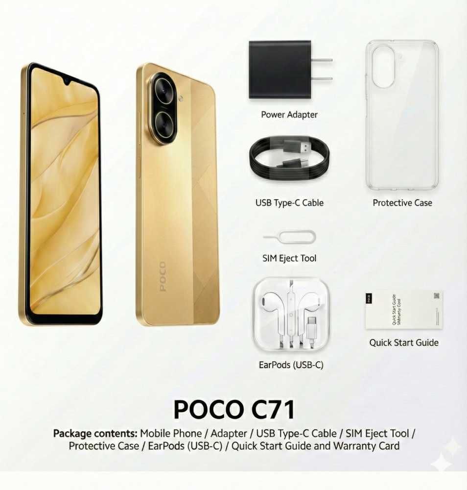 Xiaomi POCO C71 128GB 4GB RAM Factory Unlocked 4G LTE Android Smartphone
