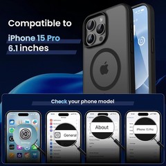 Magnetic Case for iPhone 15 Pro 6.1 Inch & Magnetic Car Phone Mount Anti-Scratch