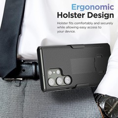 Belt Clip Case & Slim Phone Case for Samsung Galaxy S23 Ultra Black