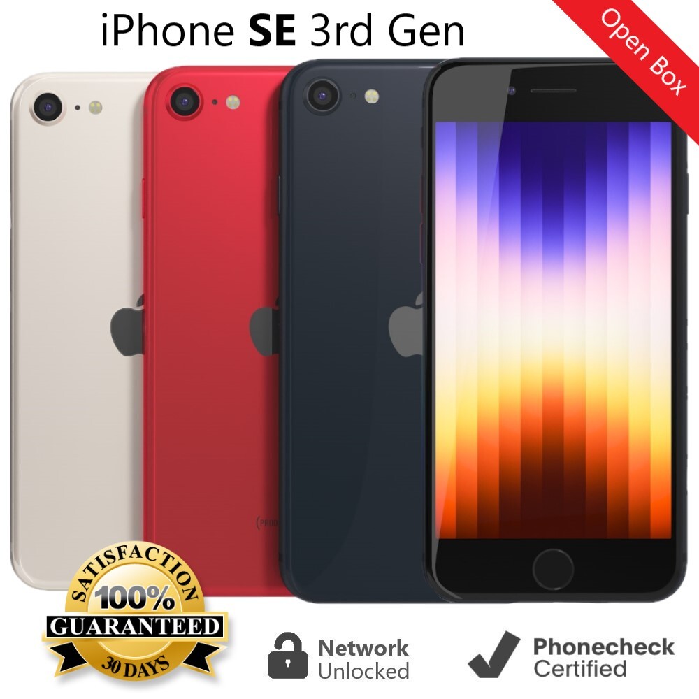 Apple iPhone SE 3rd Gen – A2595 – 64GB | 128GB | 256GB (Unlocked) Smartphone