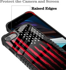 iPhone 7 Plus Case,iPhone 8 Plus Case, Retro Vintage Old USA American Flag Desig