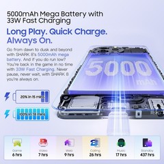 Blackview SHARK 8 Smartphone 16GB+128GB 6.78″ 120Hz Android 13 64MP 5000mAh NFC