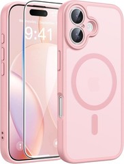 Light Pink iPhone 16 Case: Matte Translucent Cover with Full Camera Protection