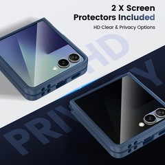 Samsung Galaxy Z Flip 7 Case with 2X Screen Protectors for ZFlip7 2025 – DarkBlu