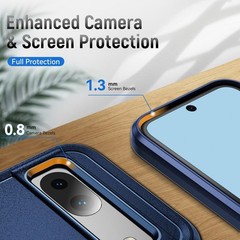 Heavy-Duty Tough Rugged Shockproof Protective Case for Google Pixel 8a, Blue