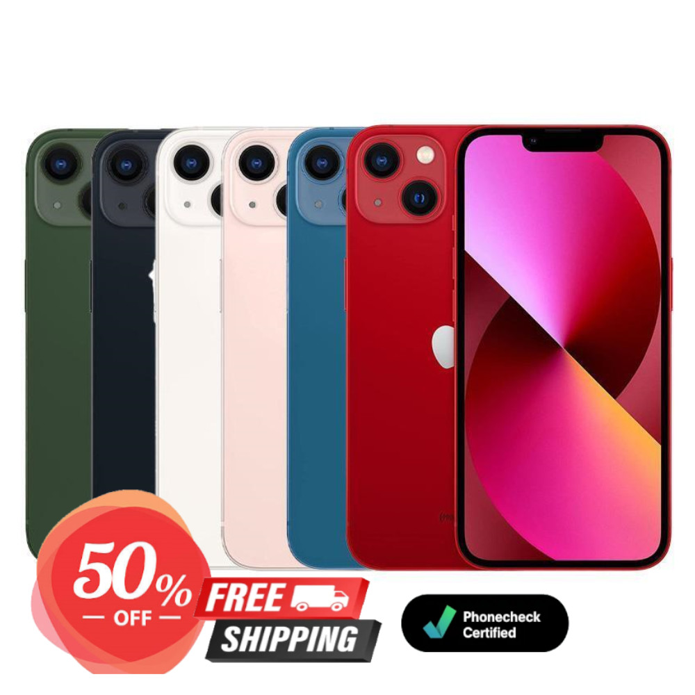 Apple iPhone 13 128GB 256GB Unlocked Verizon Blue/Pink Smartphone 4-core GPU 5G