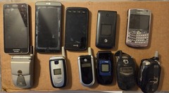 Used Cell Phone Lot (11) – Various: Motorola Blackberry Samsung Kyocera: USED