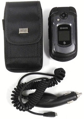 Kyocera DuraXE E4710 – Black and Gray ( AT&T ) 4G LTE Flip Smartphone – Bundled