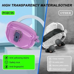 Sony WF-1000XM5 Case Cover, Clear Soft TPU Protective Earbuds Case with Carabine