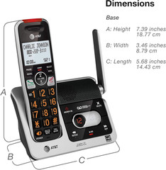 BL102-3 DECT 6.0 3-Handset Cordless Phone for Home with Answering Machine, Call