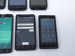 Lot of 9 Various Smaller Sized Smartphones – For Parts – Moto / HTC / LG