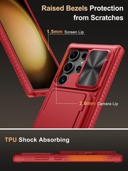 Case Wallet & Slide Camera Cover for Samsung Galaxy S23 Ultra 6.8″ Military Grad