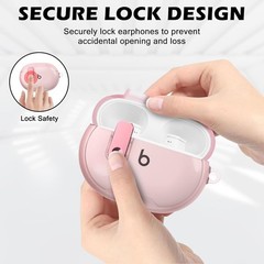 Beats Studio Buds/Buds + Case with Secure Lock Clip Design for Women, Clear Pink