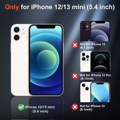 Magnetic for iPhone 12 Mini Case & iPhone 13 Mini Case Slim Translucent Matte Co