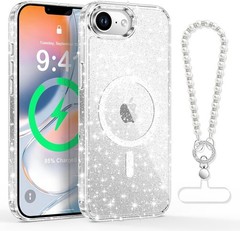 Magnetic for iPhone 17e Case/iPhone 16e Case, Cute Clear Bling Sparkly Cover