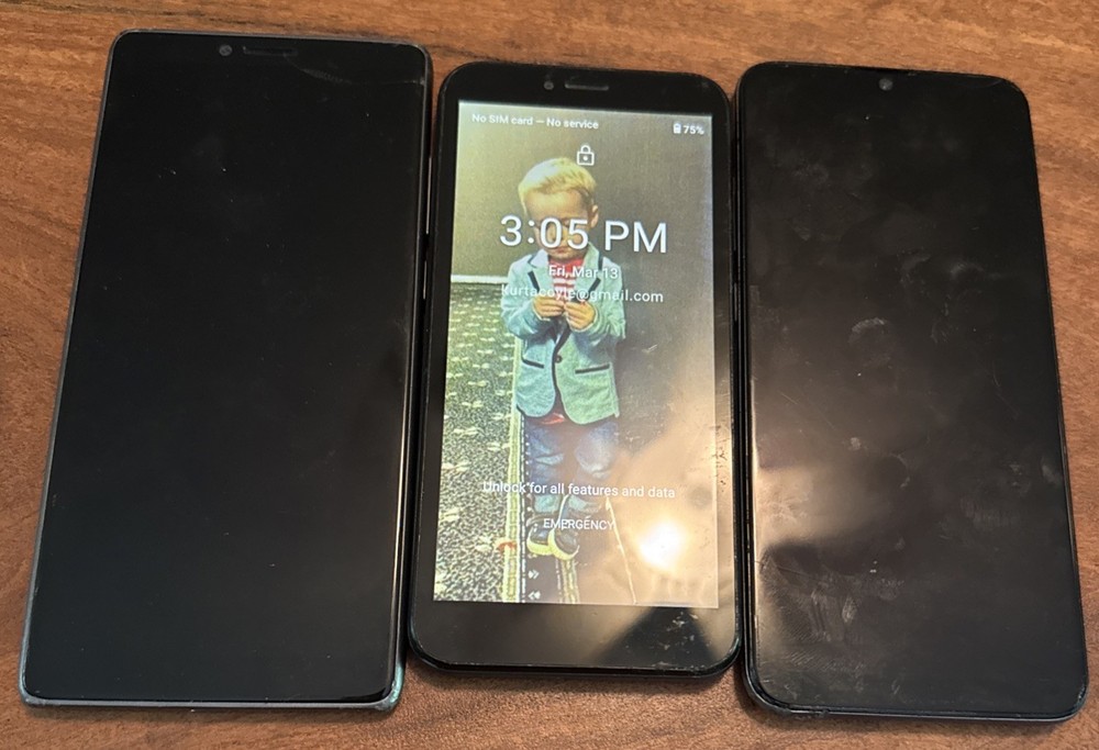 Lot of 3 Coolpad Legacy CP3 705AS 320A53 3648AT Smartphone Broken Fast Ship