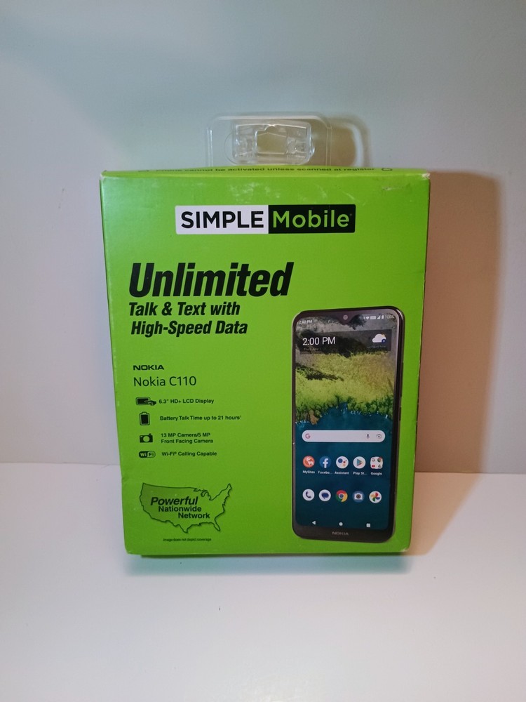 Nokia C100 Simple Mobile 32GB 5.45” HD Display Smartphone New Sealed