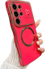 1. For Samsung Galaxy S24 Ultra Case Soft Cute Wave Frame Love Heart Shockproof