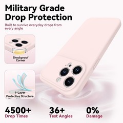 Magnetic for iPhone 15 Pro Max Case, Soft Silicone Rubber Microfiber Lining Bump