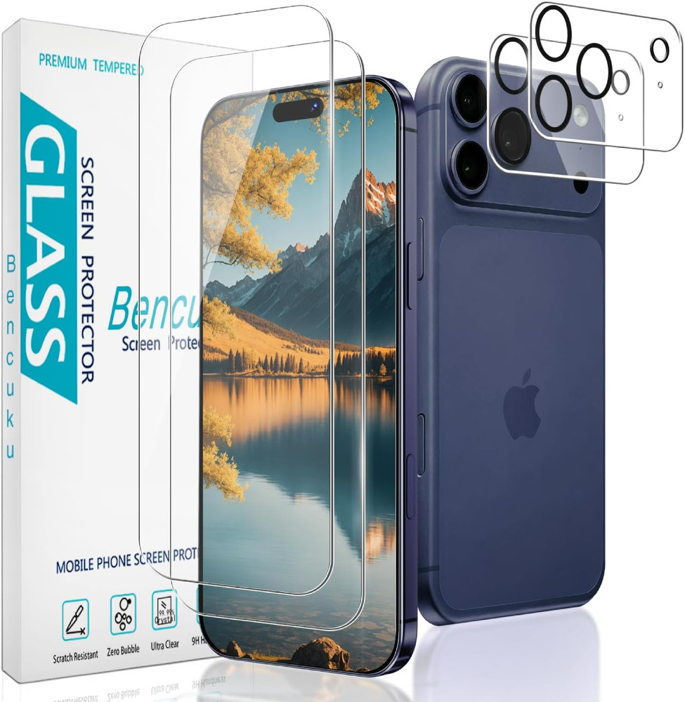 2 Pack Screen Protector for iPhone 17 Pro Max 6.9 Inch with 2 Pack Camera Lens P