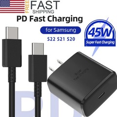 45W USB C Super Fast Wall Charger Adapter + Cable For Samsung Galaxy S21 S22 S23