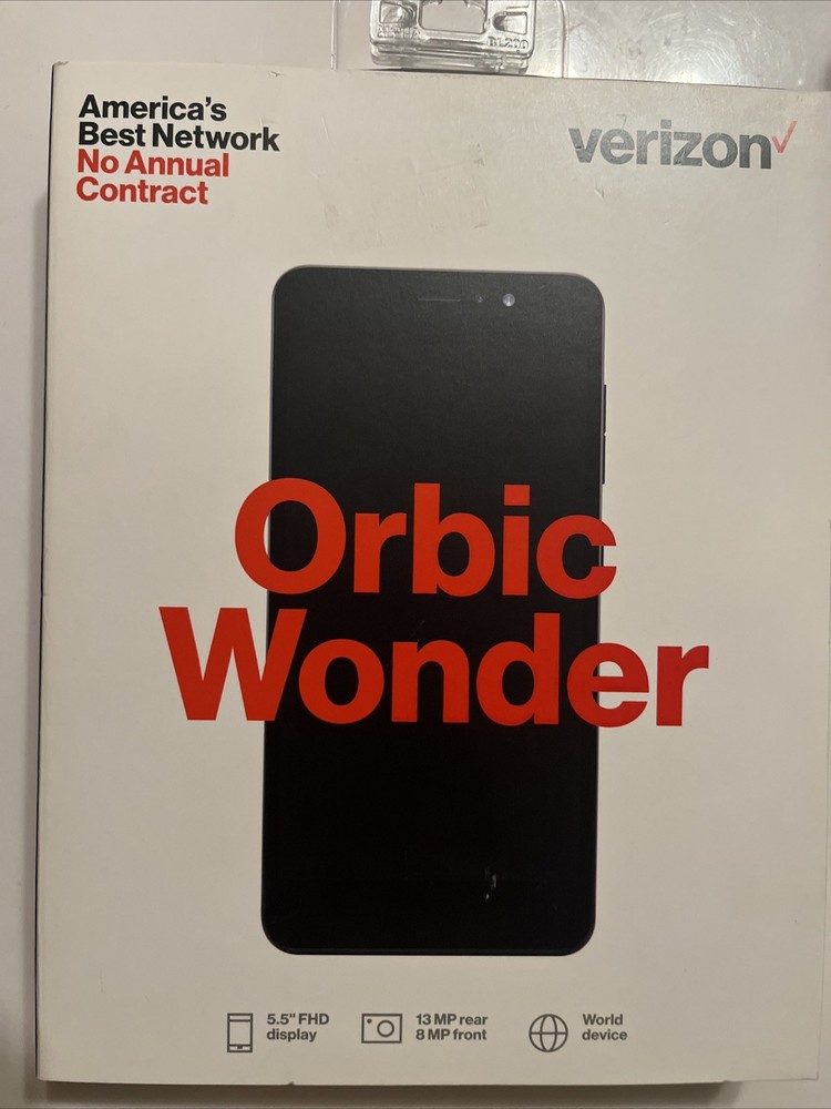 Brand New Sealed Orbic Wonder – 16 GB – Black (Verizon Prepaid)