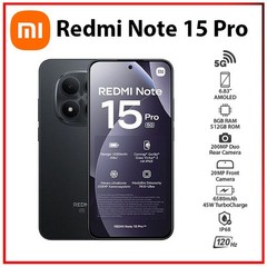 Xiaomi Redmi Note 15 Pro 8GB+512GB BLACK Dual SIM Unlocked Android Cell Phone
