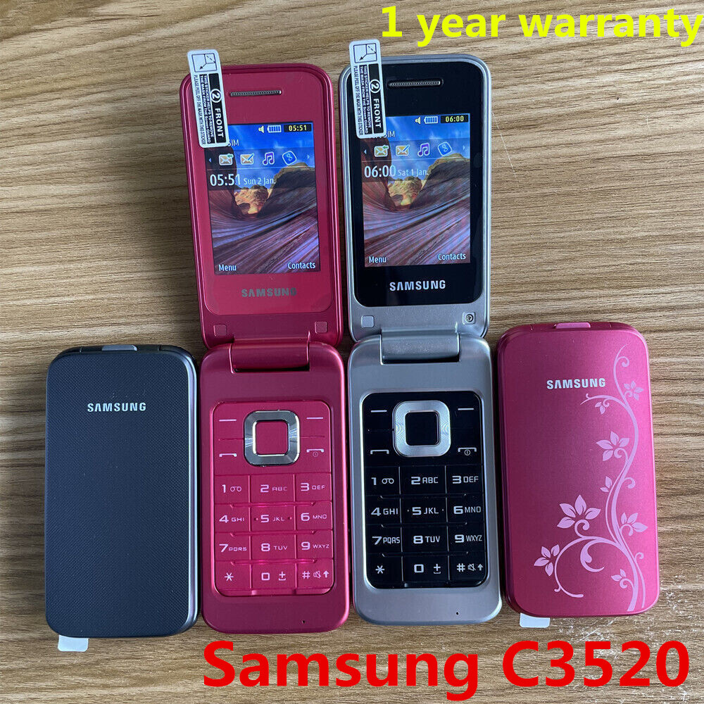 Samsung C3520 Mobile Phone Bluetooth Mp3 Fm Radio Gsm Unlocked Flip Cell Phone