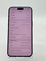 Unlocked Apple iPhone 15 Pro Max A2849 256GB Black Titanium 88% Battery Health