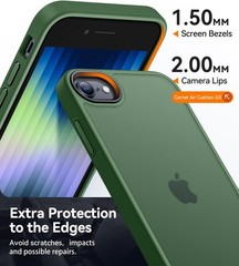 Matte Case for iPhone SE 3/2 2022/2020 iPhone 8/7 4.7 Inch Military Drop Certifi