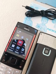Nokia X3-00 Black on Red Unlocked X3-00 Slider GSM Cellphone