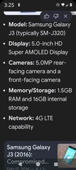 Samsung Galaxy J3 SM-J320 5.0″ Super AMOLED 16GB 1.5GB RAM 5MP 4G LTE Quad Core