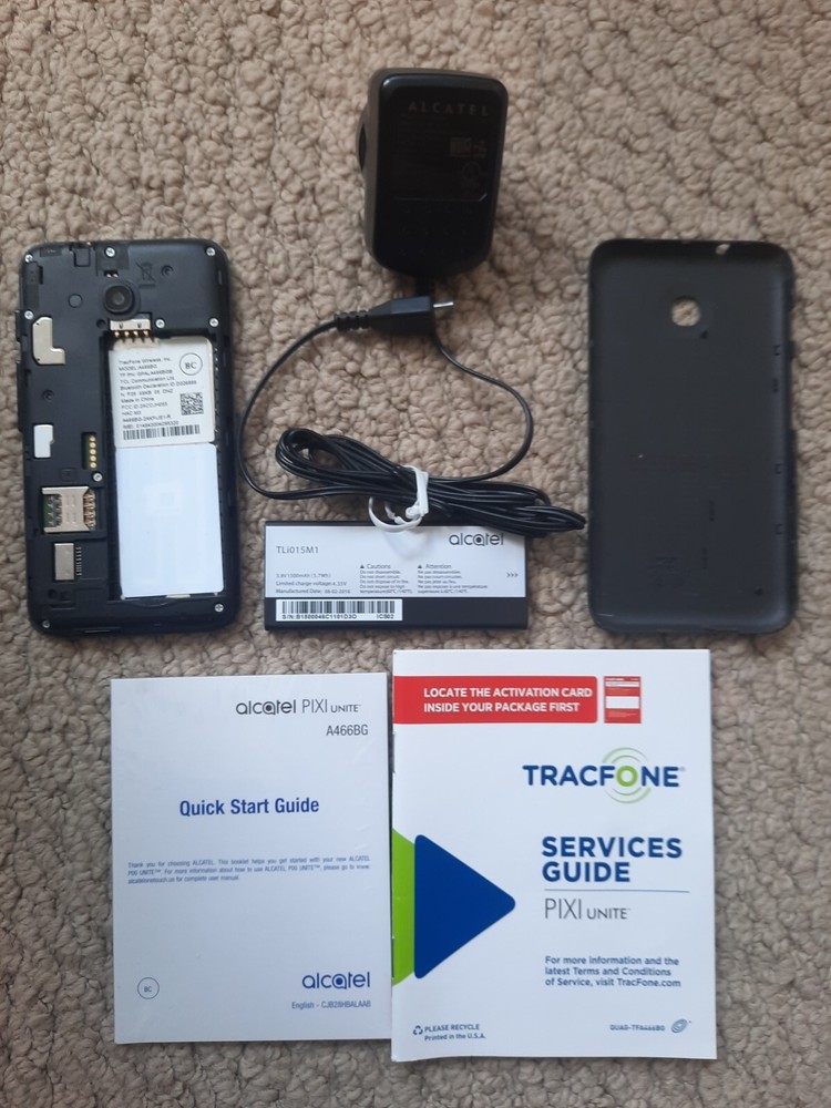 ALCATEL PIXI UNITE A466BG Blk 8GB CELL PHONE All Original Parts (Parts Only)