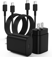 25W USB-C Charger Block 2 Pack for Samsung Galaxy S24 Ultra with 10FT Cable
