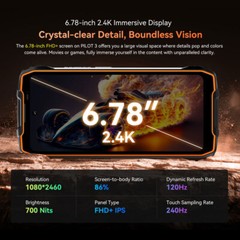 OSCAL PILOT 3 5G 4G AI Rugged Phone Android 15 Mobile 120Hz Outdoors IP68 Unlock