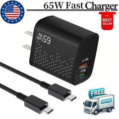 65W PD Power Adapter Duo Wall Charger+Cables For Samsung S20 S21 S23 S24 S9 NOTE